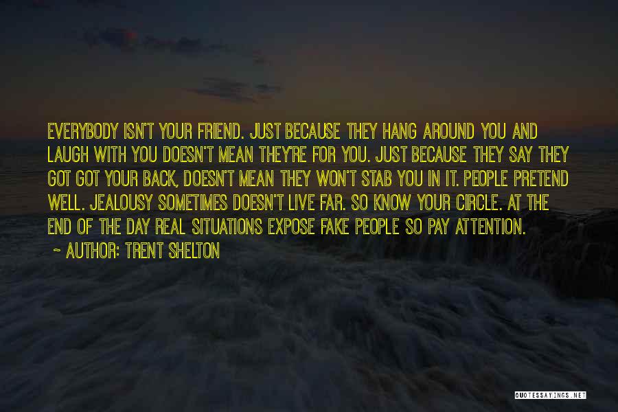 Trent Shelton Quotes: Everybody Isn't Your Friend. Just Because They Hang Around You And Laugh With You Doesn't Mean They're For You. Just