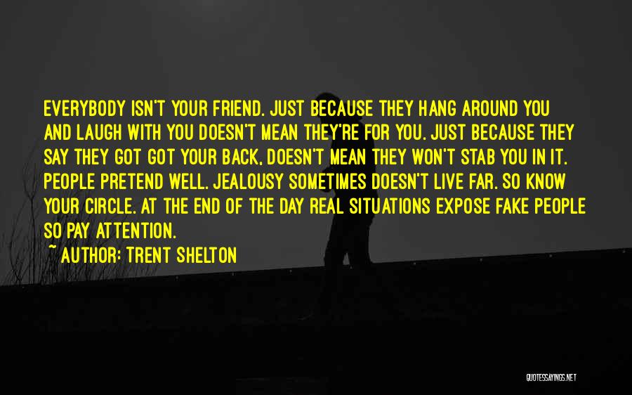 Trent Shelton Quotes: Everybody Isn't Your Friend. Just Because They Hang Around You And Laugh With You Doesn't Mean They're For You. Just