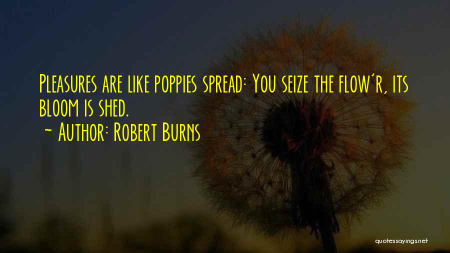 Robert Burns Quotes: Pleasures Are Like Poppies Spread: You Seize The Flow'r, Its Bloom Is Shed.