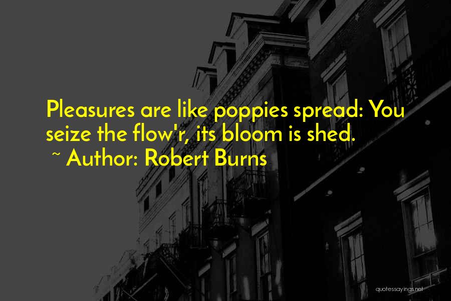 Robert Burns Quotes: Pleasures Are Like Poppies Spread: You Seize The Flow'r, Its Bloom Is Shed.