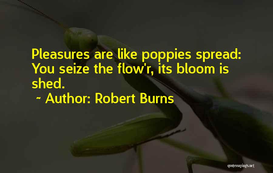 Robert Burns Quotes: Pleasures Are Like Poppies Spread: You Seize The Flow'r, Its Bloom Is Shed.