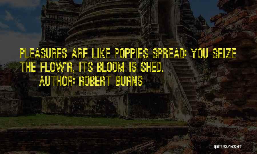 Robert Burns Quotes: Pleasures Are Like Poppies Spread: You Seize The Flow'r, Its Bloom Is Shed.