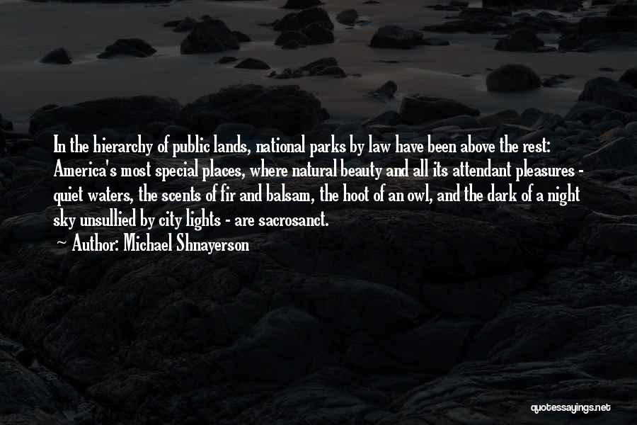 Michael Shnayerson Quotes: In The Hierarchy Of Public Lands, National Parks By Law Have Been Above The Rest: America's Most Special Places, Where