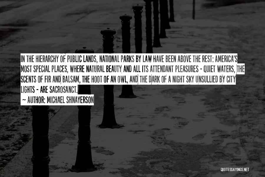 Michael Shnayerson Quotes: In The Hierarchy Of Public Lands, National Parks By Law Have Been Above The Rest: America's Most Special Places, Where
