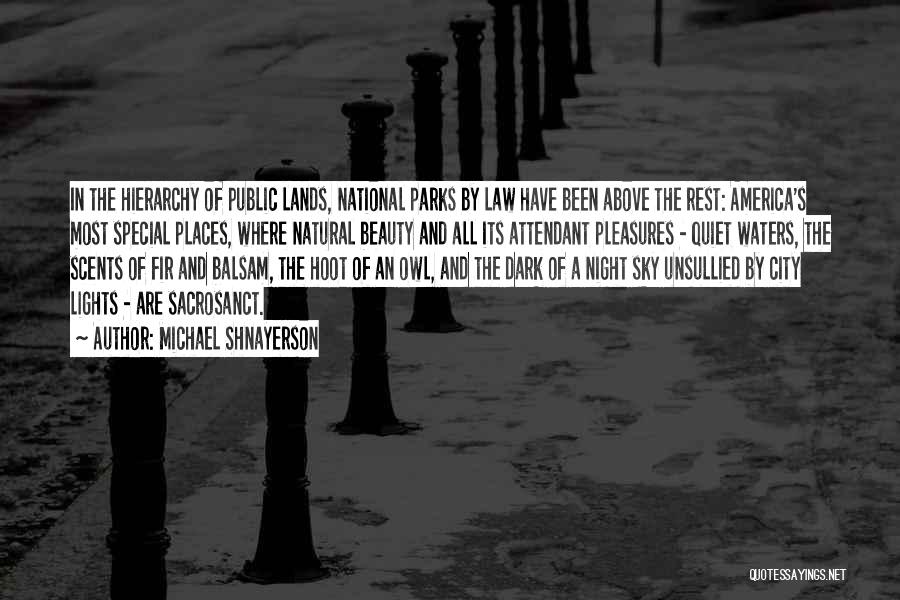 Michael Shnayerson Quotes: In The Hierarchy Of Public Lands, National Parks By Law Have Been Above The Rest: America's Most Special Places, Where