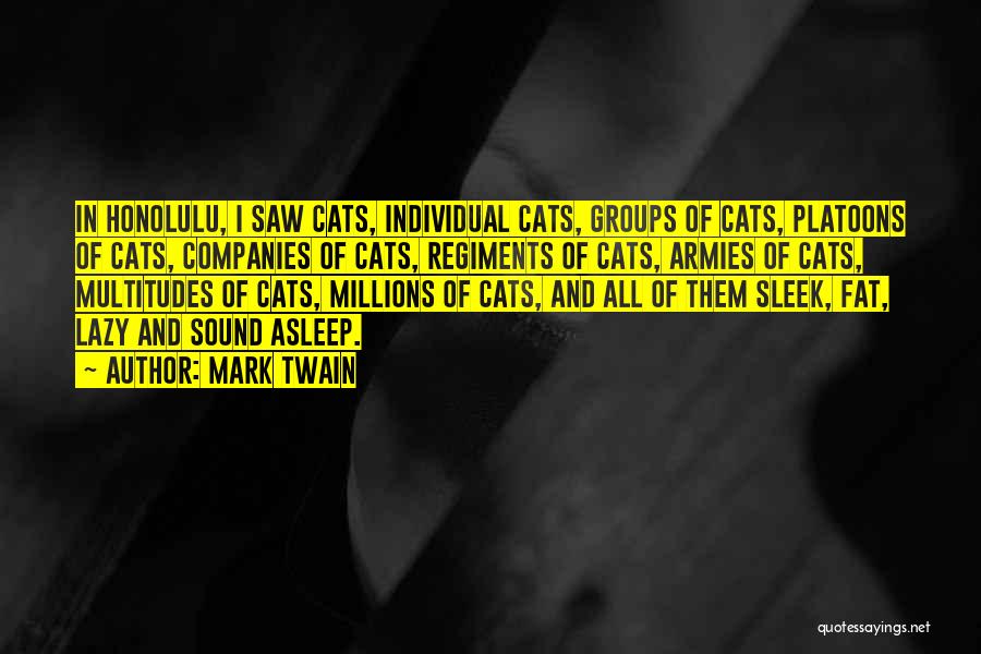 Mark Twain Quotes: In Honolulu, I Saw Cats, Individual Cats, Groups Of Cats, Platoons Of Cats, Companies Of Cats, Regiments Of Cats, Armies