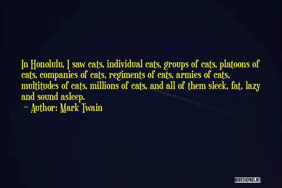 Mark Twain Quotes: In Honolulu, I Saw Cats, Individual Cats, Groups Of Cats, Platoons Of Cats, Companies Of Cats, Regiments Of Cats, Armies