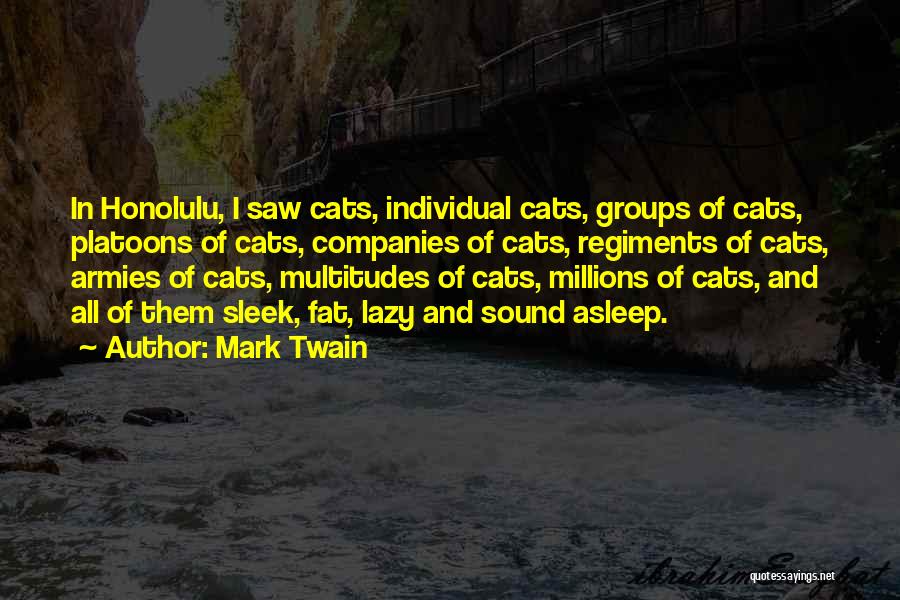 Mark Twain Quotes: In Honolulu, I Saw Cats, Individual Cats, Groups Of Cats, Platoons Of Cats, Companies Of Cats, Regiments Of Cats, Armies