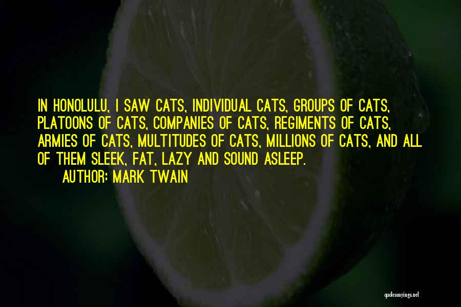 Mark Twain Quotes: In Honolulu, I Saw Cats, Individual Cats, Groups Of Cats, Platoons Of Cats, Companies Of Cats, Regiments Of Cats, Armies