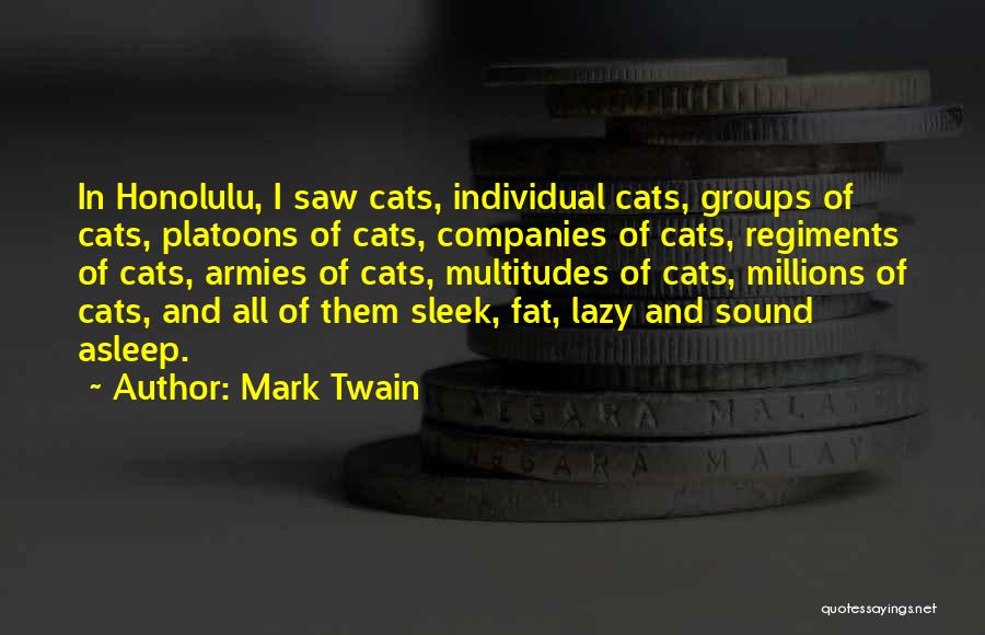 Mark Twain Quotes: In Honolulu, I Saw Cats, Individual Cats, Groups Of Cats, Platoons Of Cats, Companies Of Cats, Regiments Of Cats, Armies