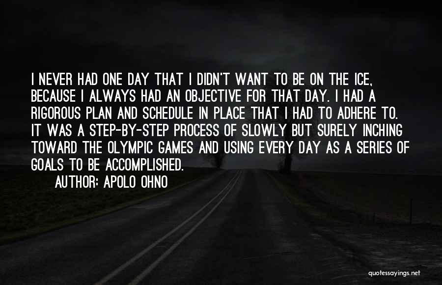 Apolo Ohno Quotes: I Never Had One Day That I Didn't Want To Be On The Ice, Because I Always Had An Objective