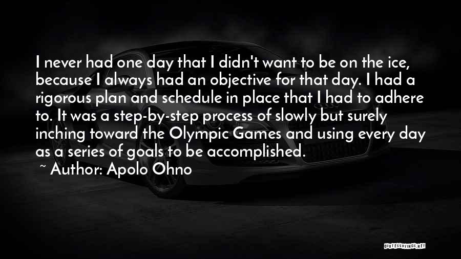 Apolo Ohno Quotes: I Never Had One Day That I Didn't Want To Be On The Ice, Because I Always Had An Objective