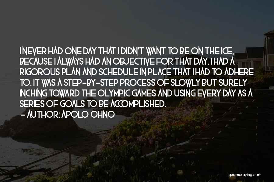 Apolo Ohno Quotes: I Never Had One Day That I Didn't Want To Be On The Ice, Because I Always Had An Objective