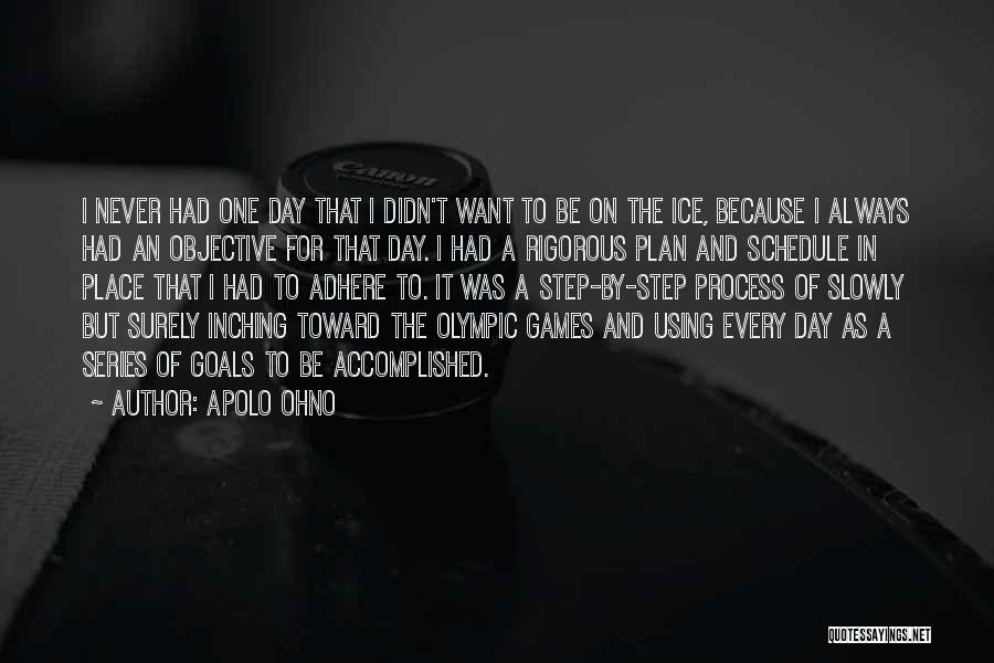 Apolo Ohno Quotes: I Never Had One Day That I Didn't Want To Be On The Ice, Because I Always Had An Objective