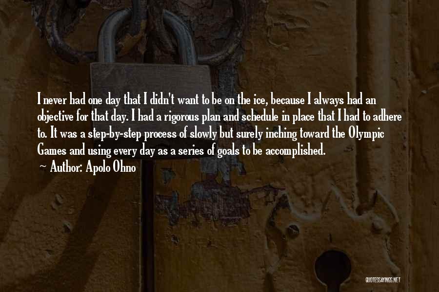 Apolo Ohno Quotes: I Never Had One Day That I Didn't Want To Be On The Ice, Because I Always Had An Objective