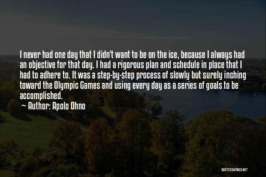Apolo Ohno Quotes: I Never Had One Day That I Didn't Want To Be On The Ice, Because I Always Had An Objective
