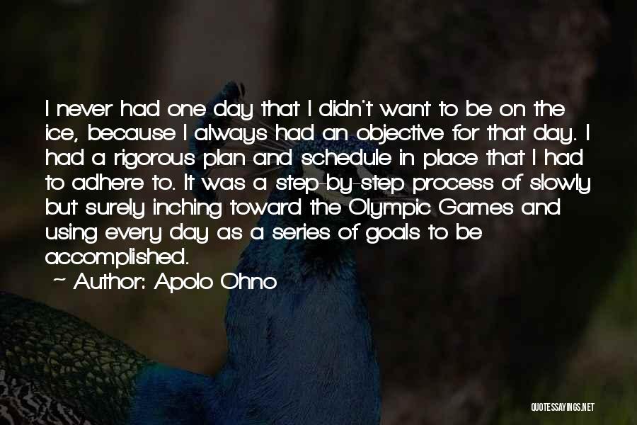 Apolo Ohno Quotes: I Never Had One Day That I Didn't Want To Be On The Ice, Because I Always Had An Objective