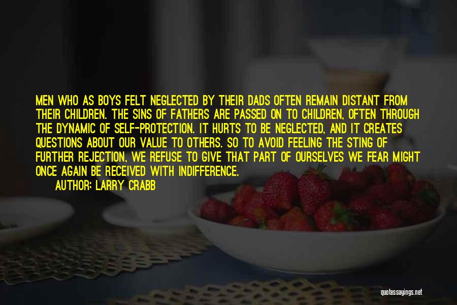 Larry Crabb Quotes: Men Who As Boys Felt Neglected By Their Dads Often Remain Distant From Their Children. The Sins Of Fathers Are