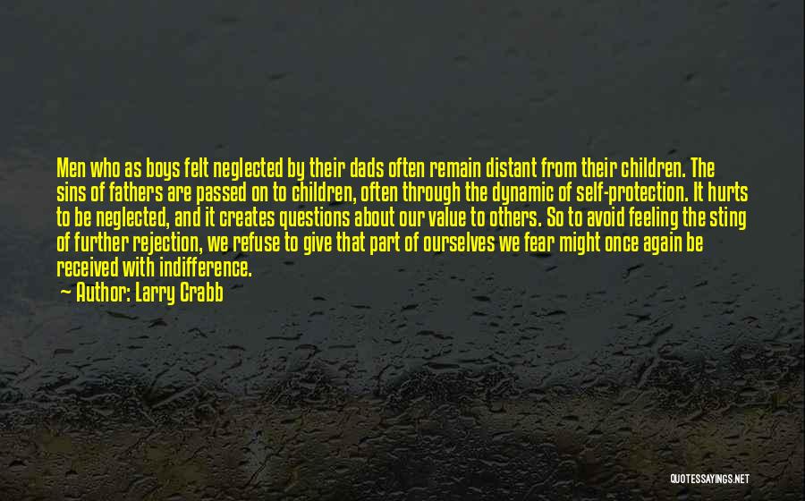 Larry Crabb Quotes: Men Who As Boys Felt Neglected By Their Dads Often Remain Distant From Their Children. The Sins Of Fathers Are