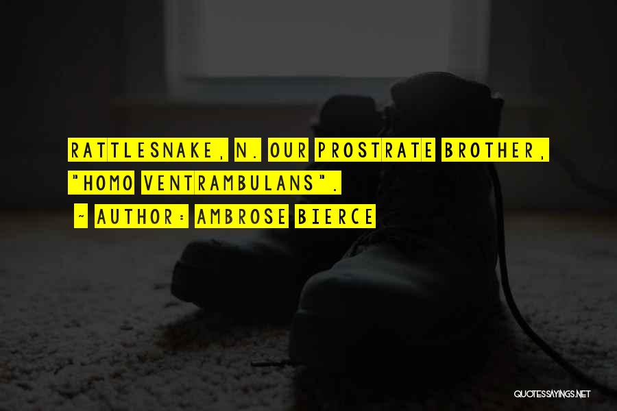 Ambrose Bierce Quotes: Rattlesnake, N. Our Prostrate Brother, Homo Ventrambulans.
