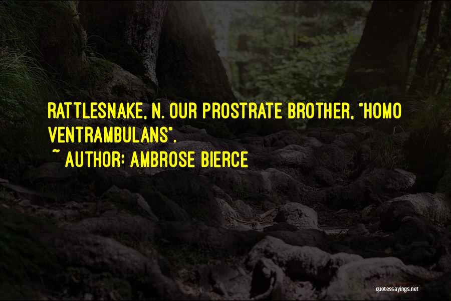 Ambrose Bierce Quotes: Rattlesnake, N. Our Prostrate Brother, Homo Ventrambulans.