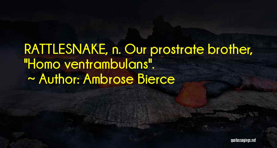 Ambrose Bierce Quotes: Rattlesnake, N. Our Prostrate Brother, Homo Ventrambulans.