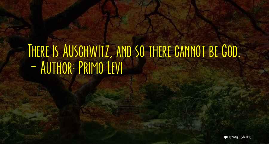 Primo Levi Quotes: There Is Auschwitz, And So There Cannot Be God.