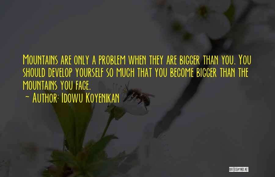 Idowu Koyenikan Quotes: Mountains Are Only A Problem When They Are Bigger Than You. You Should Develop Yourself So Much That You Become
