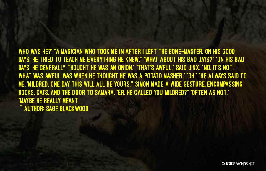 A Bad Day To A Good One Quotes By Sage Blackwood
