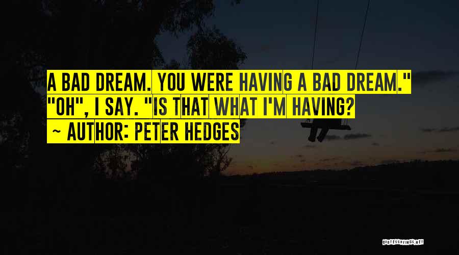 A Bad Dream Quotes By Peter Hedges