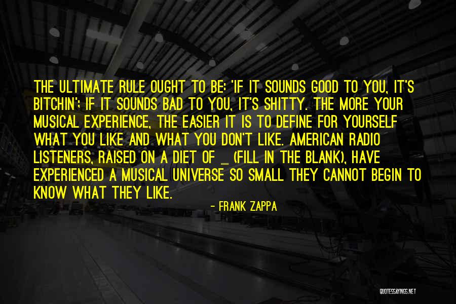 A Bad Experience Quotes By Frank Zappa A Bad Experience Quotes By Frank Zappa