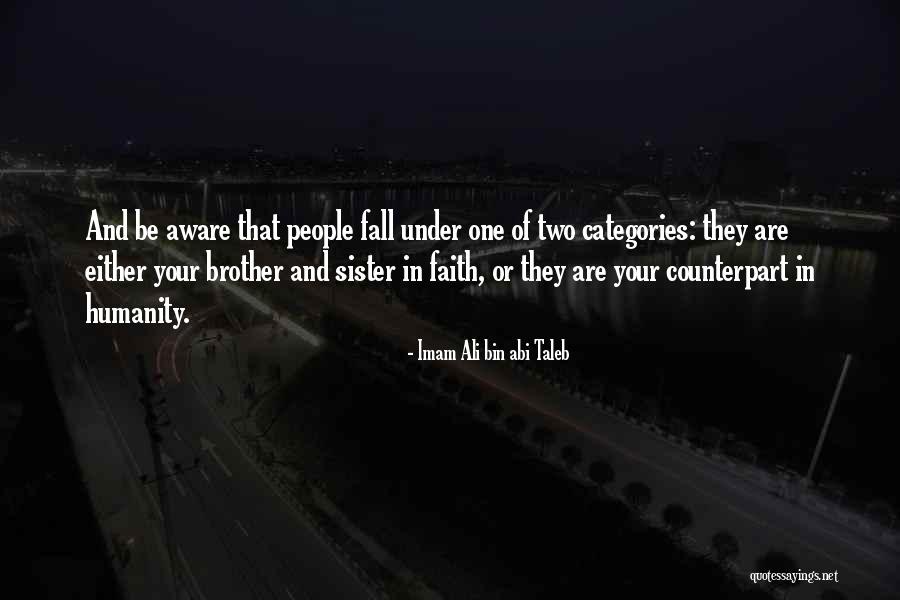 A Brother's Love For His Sister Quotes By Imam Ali Bin Abi Taleb