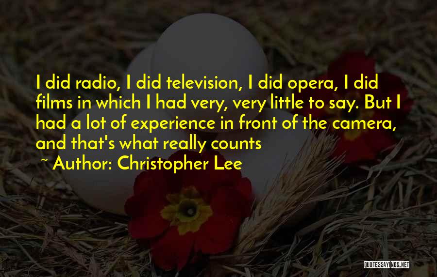 A Camera Quotes By Christopher Lee