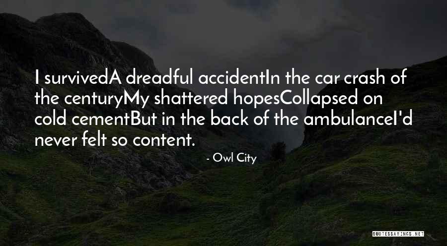 A Car Accident Quotes By Owl City