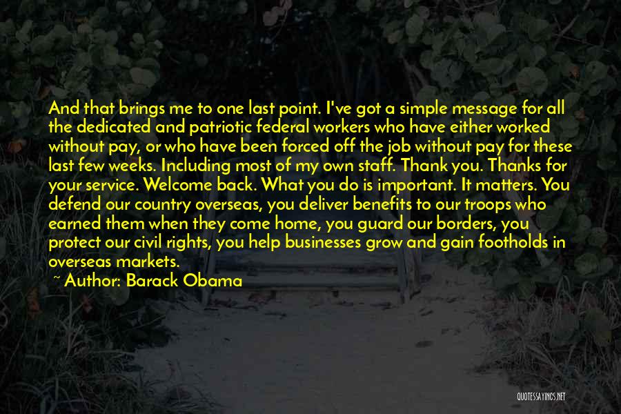 A Day Off Work Quotes By Barack Obama