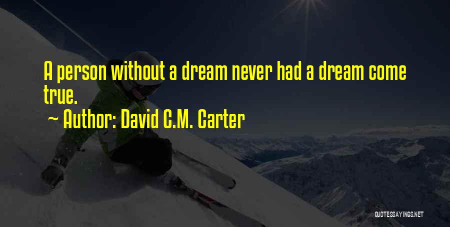 A Dream Come True Quotes By David C.M. Carter
