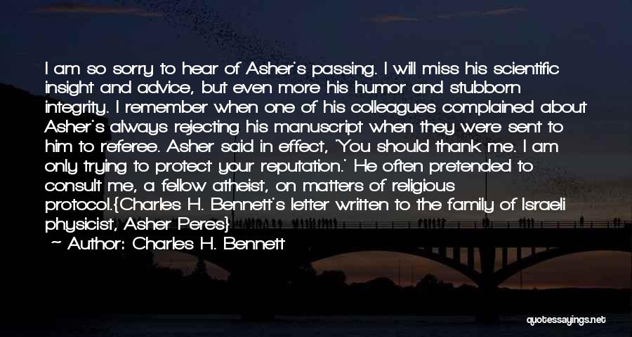 A Eulogy Quotes By Charles H. Bennett