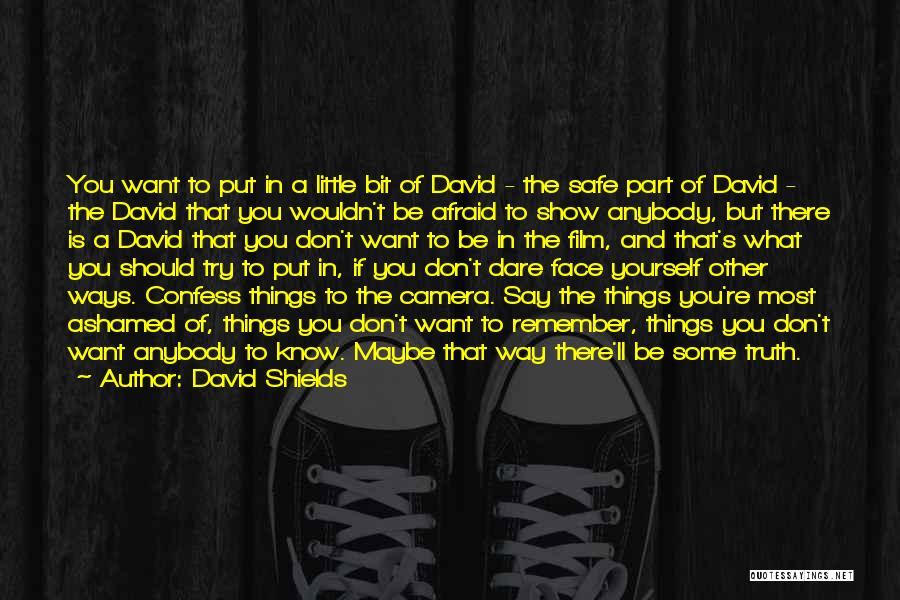 A Face To Remember Quotes By David Shields