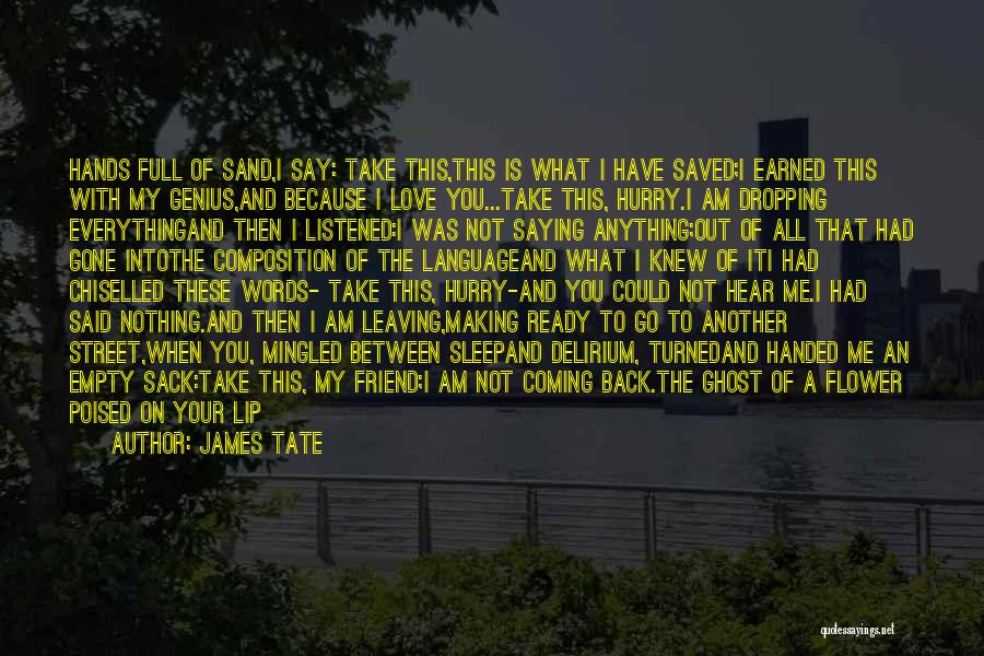 A Friend Is Leaving Quotes By James Tate