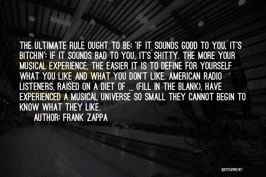 A Good Experience Quotes By Frank Zappa