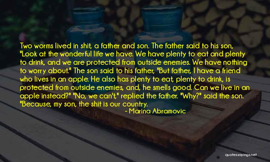 A Good Father From A Son Quotes By Marina Abramovic A Good Father From A Son Quotes By Marina Abramovic