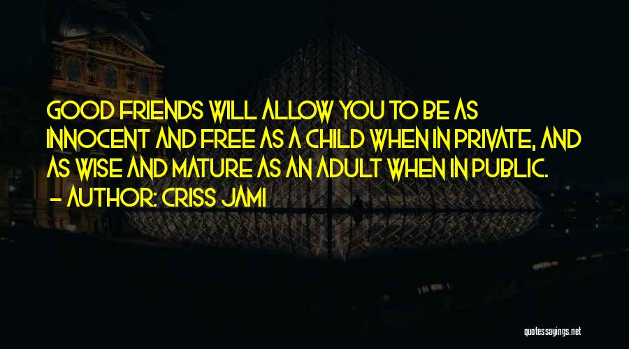 A Good Friendship Quotes By Criss Jami