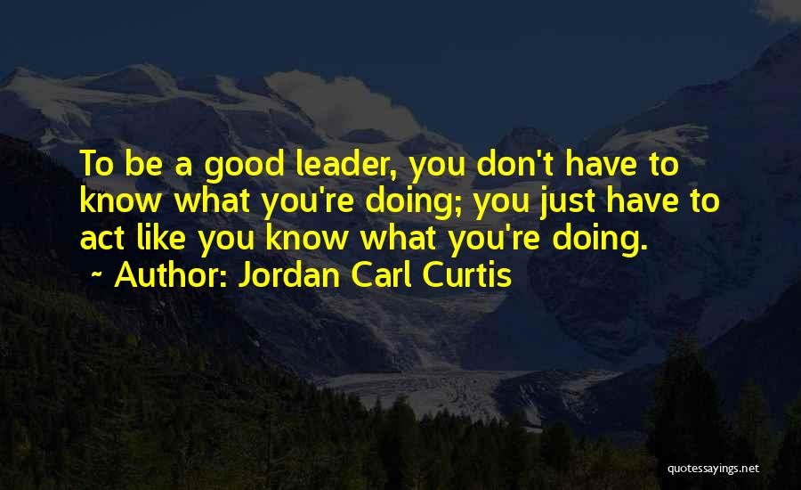 A Good Leadership Quotes By Jordan Carl Curtis