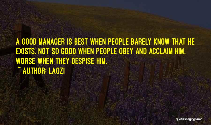 A Good Manager Quotes By Laozi