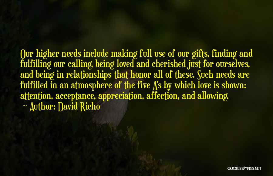 A Higher Calling Quotes By David Richo