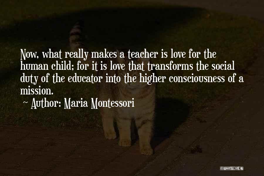 A Higher Consciousness Quotes By Maria Montessori