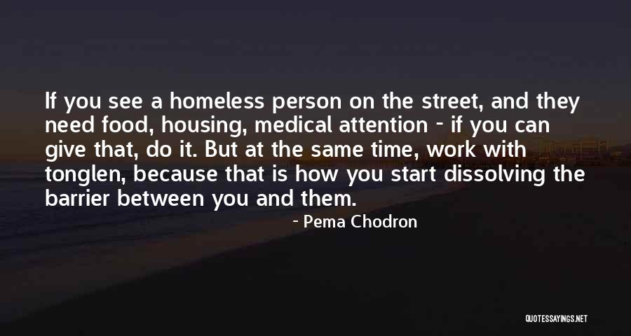 A Homeless Person Quotes By Pema Chodron A Homeless Person Quotes By Pema Chodron