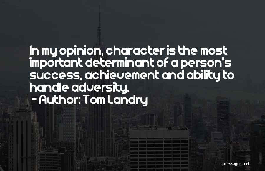 A Important Person Quotes By Tom Landry