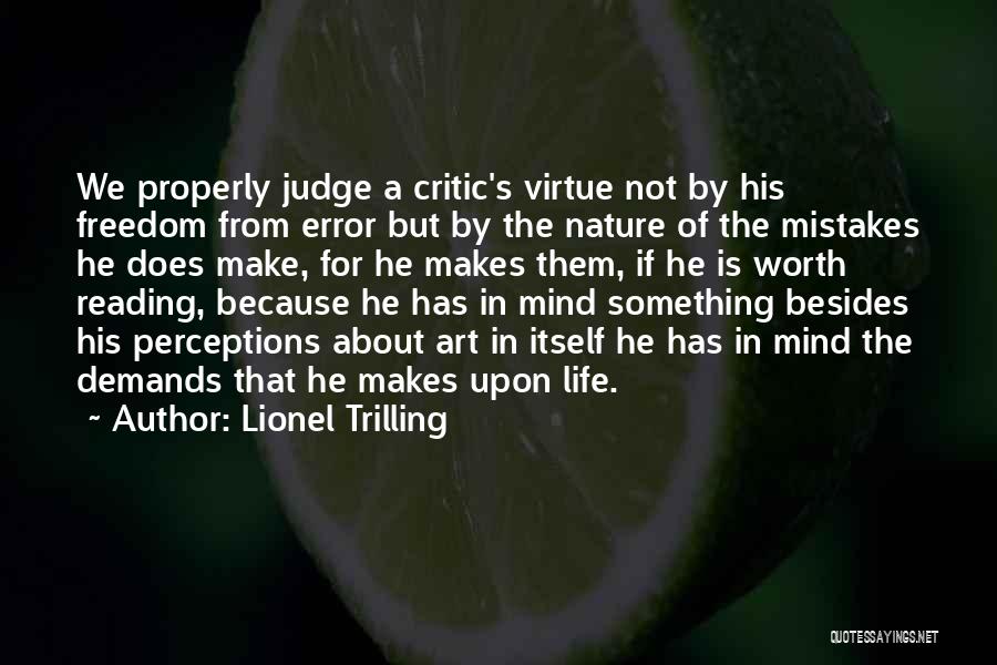 A Judge Quotes By Lionel Trilling