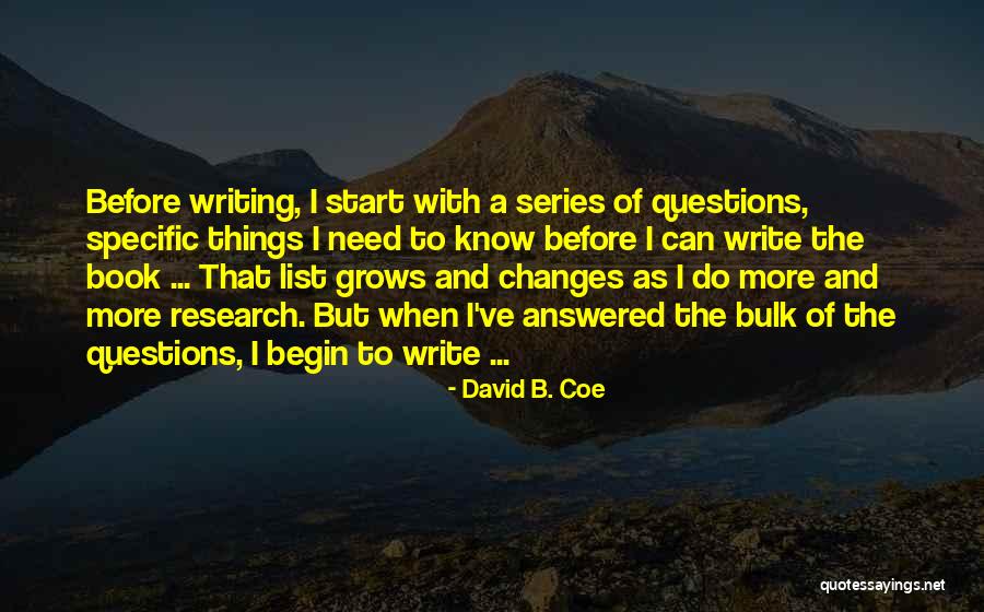 A List Of Things Quotes By David B. Coe A List Of Things Quotes By David B. Coe